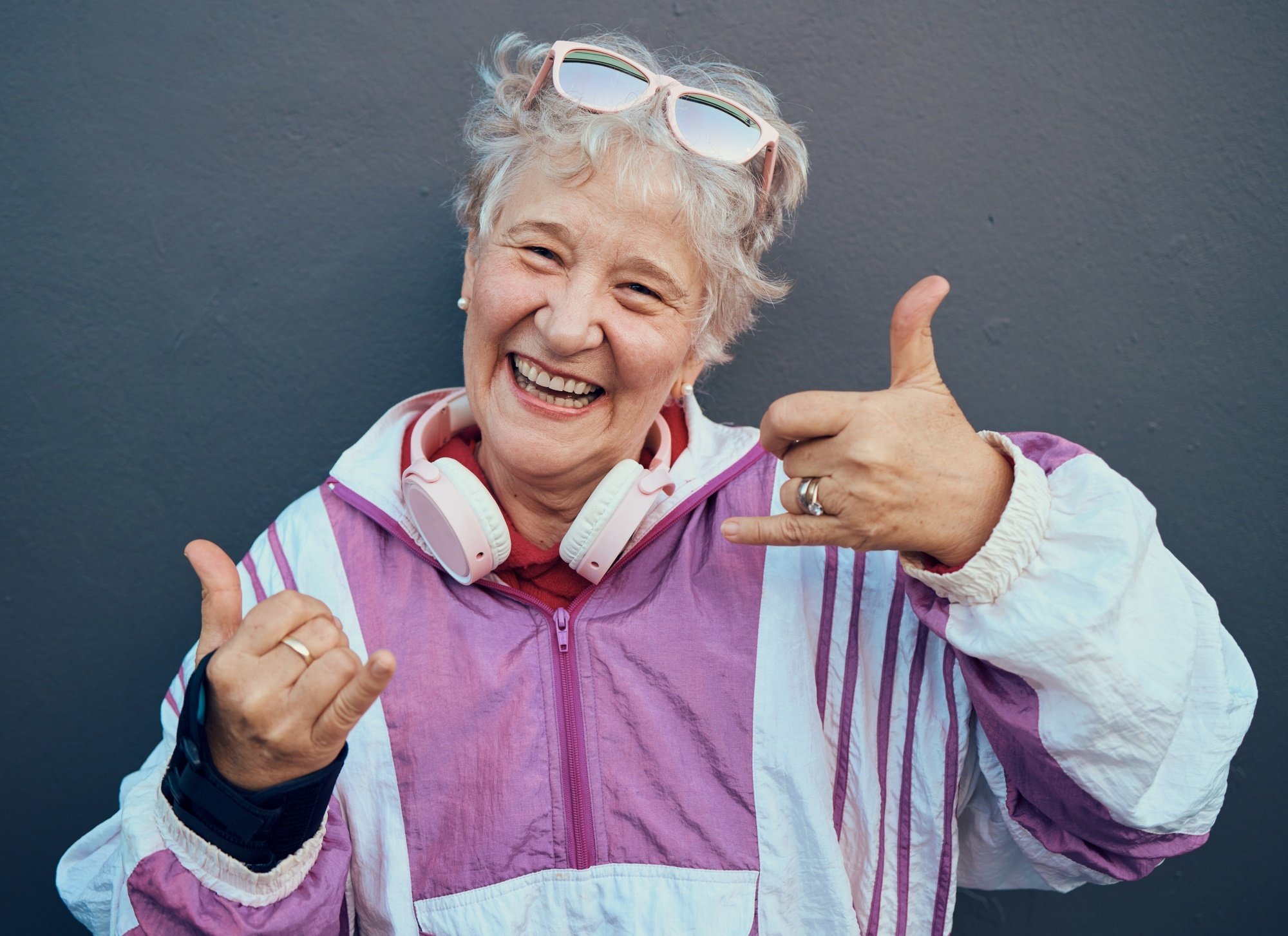 Woman giving a thumbs up